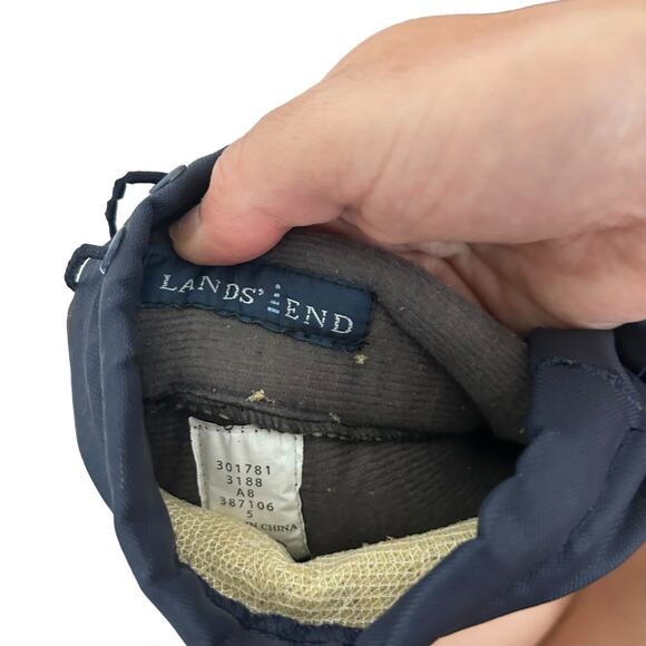 Lands End Navy Blue Lined Snow Rain Boots Sz 5 Youth - Picture 7 of 8